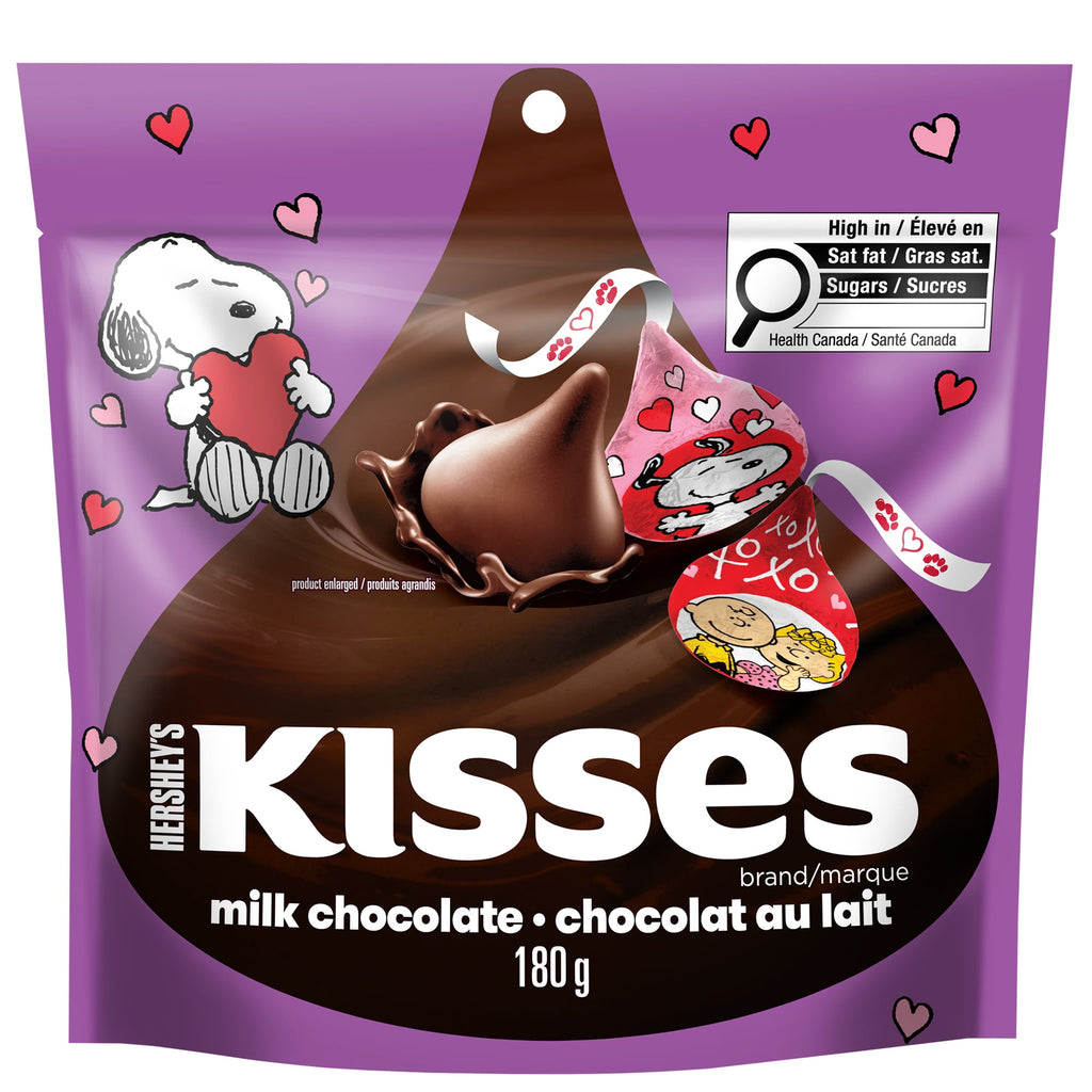 Hershey's Valentine's Day Snoopy Milk Chocolate Kisses, 180g/6.3 oz. - Front