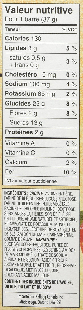 Kellogg's Nutri-Grain, Strawberry Cereal Bars, 295g/10.4oz., 8ct, (Imported from Canada}