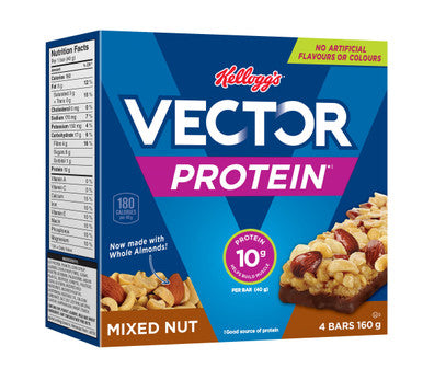 Kellogg's Vector Protein Bars, Mixed Nut, 160g/5.6oz, (Imported from Canada)