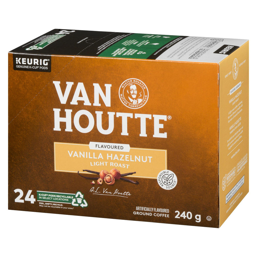 Van Houtte Vanilla Hazelnut Coffee, Light Roast, 24 K-cups {Imported from Canada}