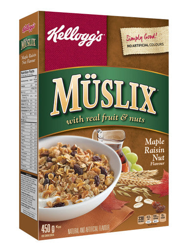 Kellogg's Muslix Maple Raisin Nut Flavour Cereal 450g/15.9oz (Imported from Canada)