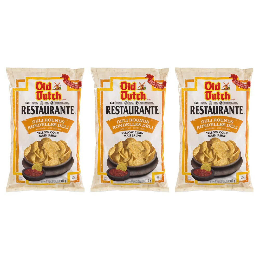 Old Dutch Restaurante Deli Rounds Tortilla Chips, 310g/11oz, 3-Pack {Imported from Canada}