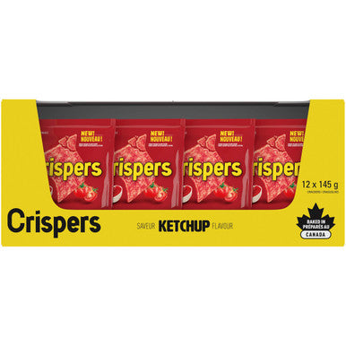 Christie Crispers Ketchup Crackers, 145g/5.1 Ounce, Bag, (12 Pack) {Imported from Canada}