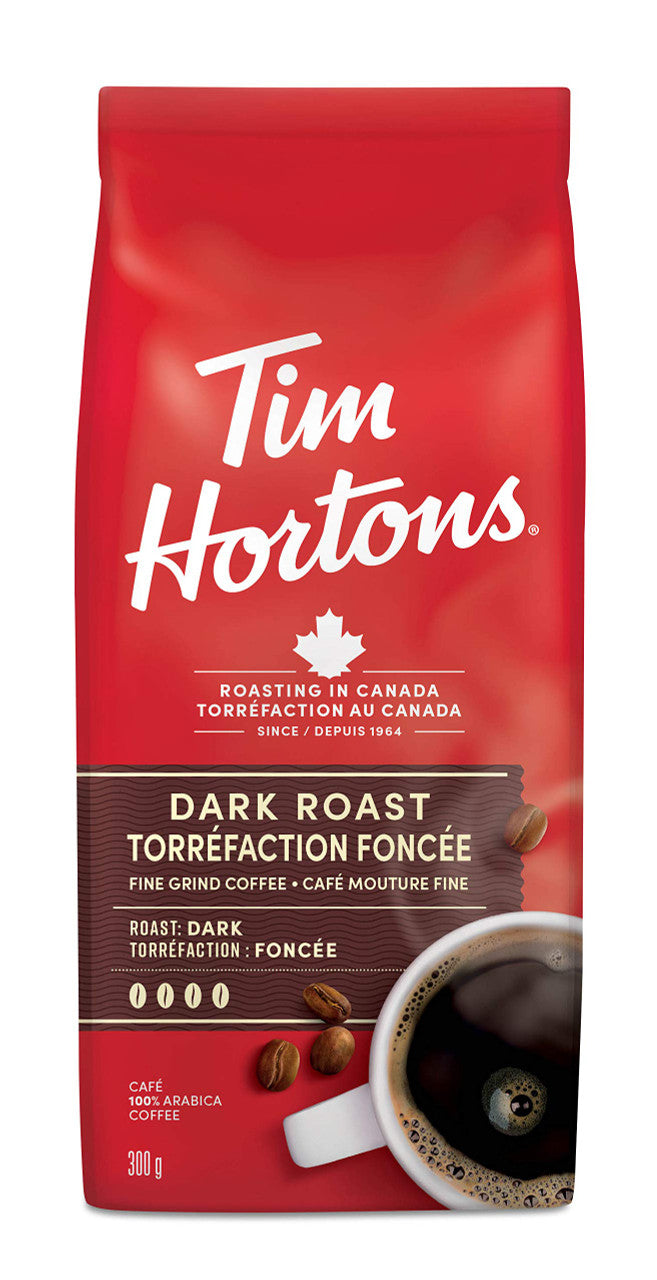 Tim Horton's Dark Roast Coffee, 300g/10.6 oz (6pk) {Imported from Canada}