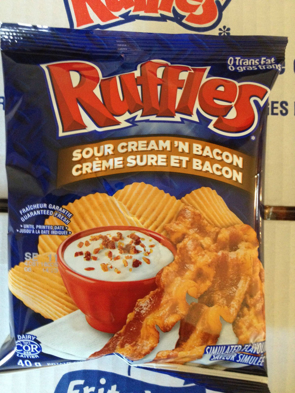 Lays Ruffles Sour Cream'Bacon 48pk (40g/1.4oz per pack){Imported from Canada}