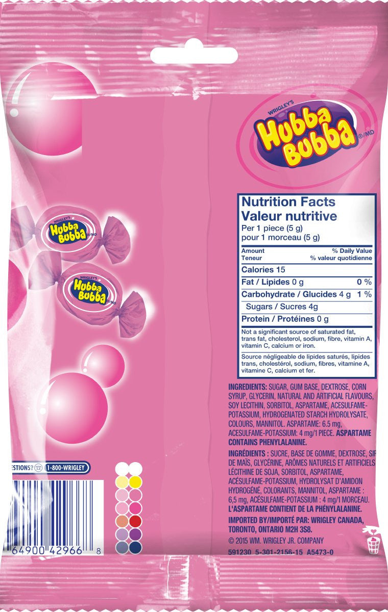 Hubba Bubba Awesome Original Bubble Gum 150g/5.3 oz., (6-Pack) {Imported from Canada}