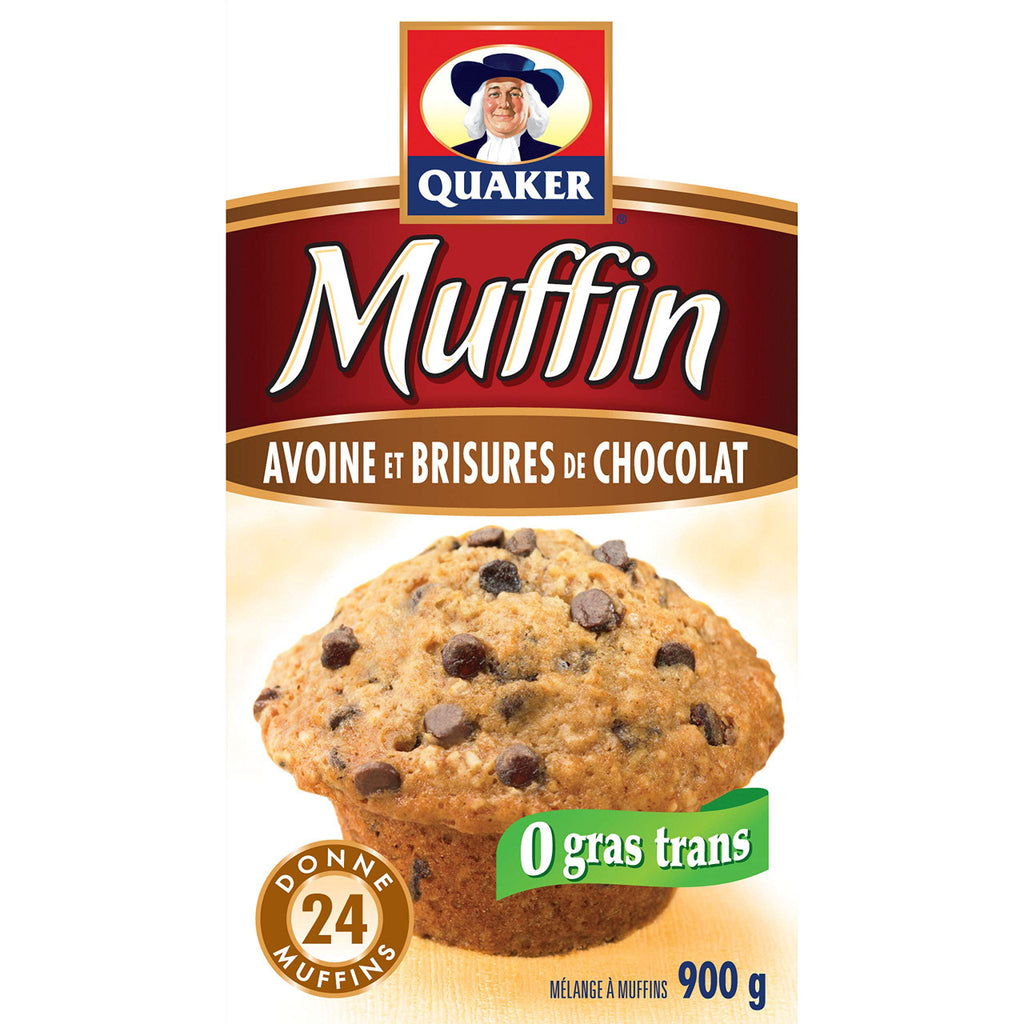 Quaker Muffin Mix Oatmeal Chocolate Chip, 900g/31.7 oz. (12pk) {Imported from Canada}