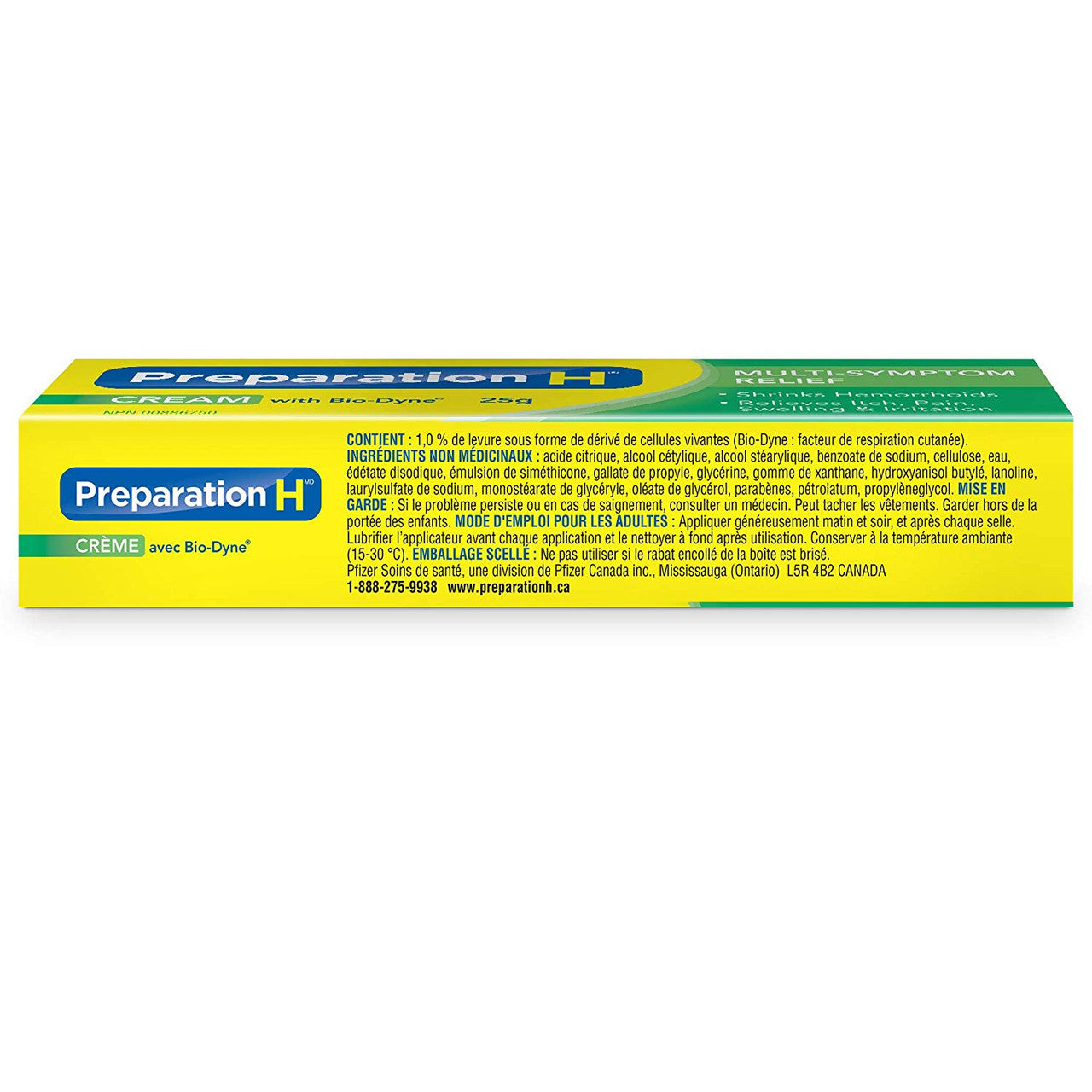 Preparation H Cream(25g) with Bio-Dyne, Hemorrhoid Multi-Symptom Pain Relief {Imported from Canada}