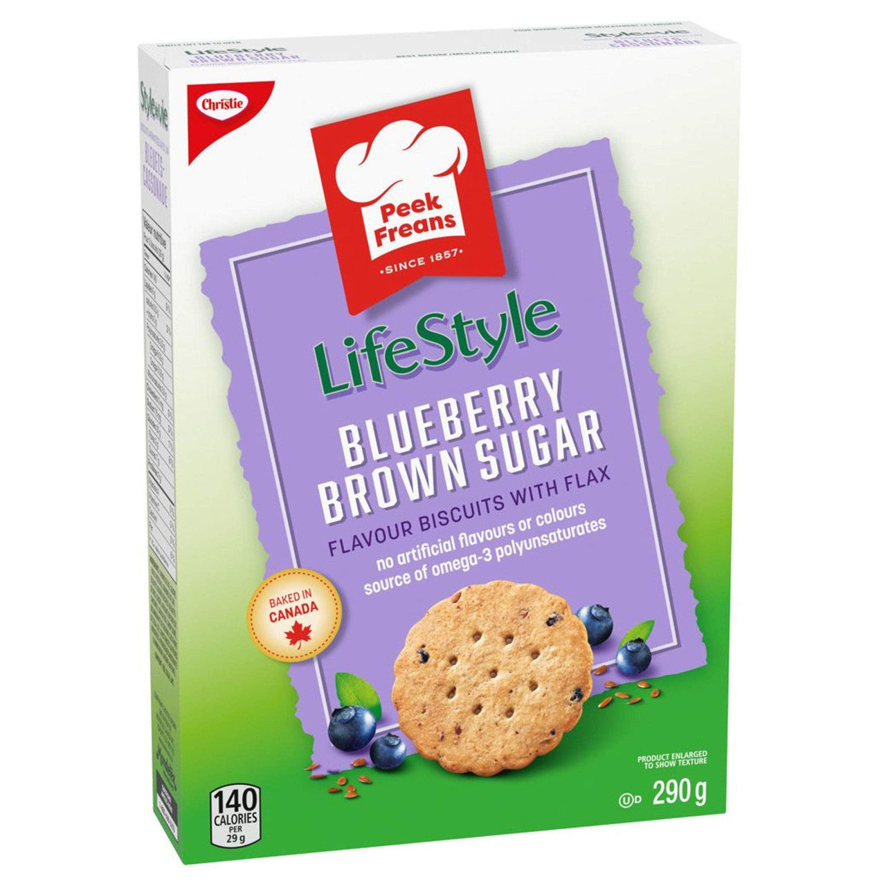 Peek Freans Lifestyle Blueberry Brown Sugar with Flax Cookies  290g/10.2 oz., {Imported from Canada}