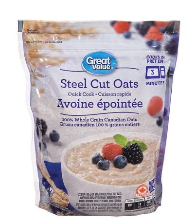 Great Value, Steel Cut Oats, 1kg/2.2lbs., {Imported from Canada}