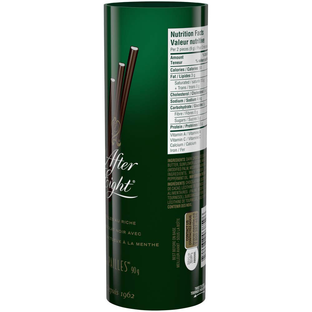 NESTLE After Eight Rich Dark Chocolate & Mint Straws, 90g/3.2oz., {Imported from Canada}