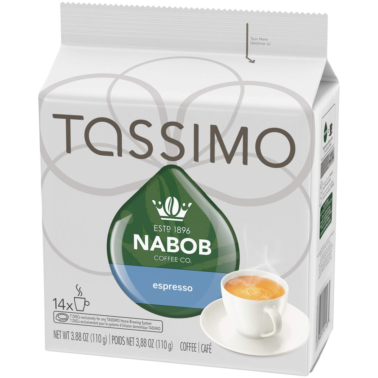 Tassimo Nabob Coffee Espresso, 70 T-Discs (5 Boxes of 14 T-Discs) {Imported from Canada}
