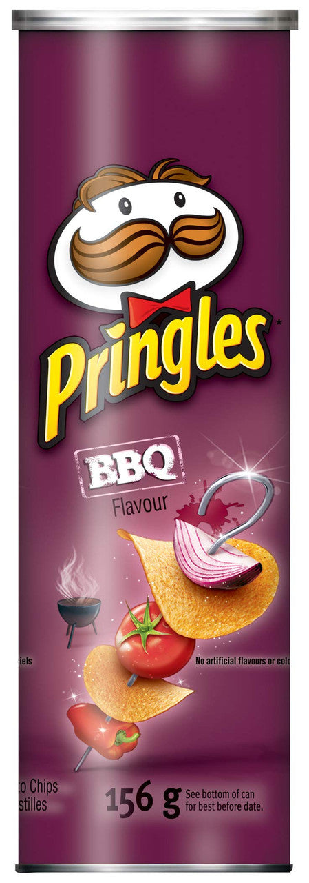 Pringles BBQ Flavour Potato Chips, 156g/5.5oz, (Pack of 14), {Imported from Canada}
