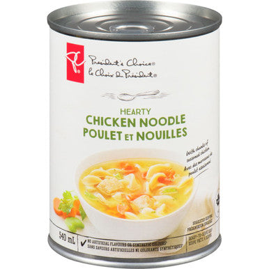 PRESIDENT'S CHOICE Hearty Chicken Noodle Soup, 540mL/18.3 fl. oz., {Imported from Canada}