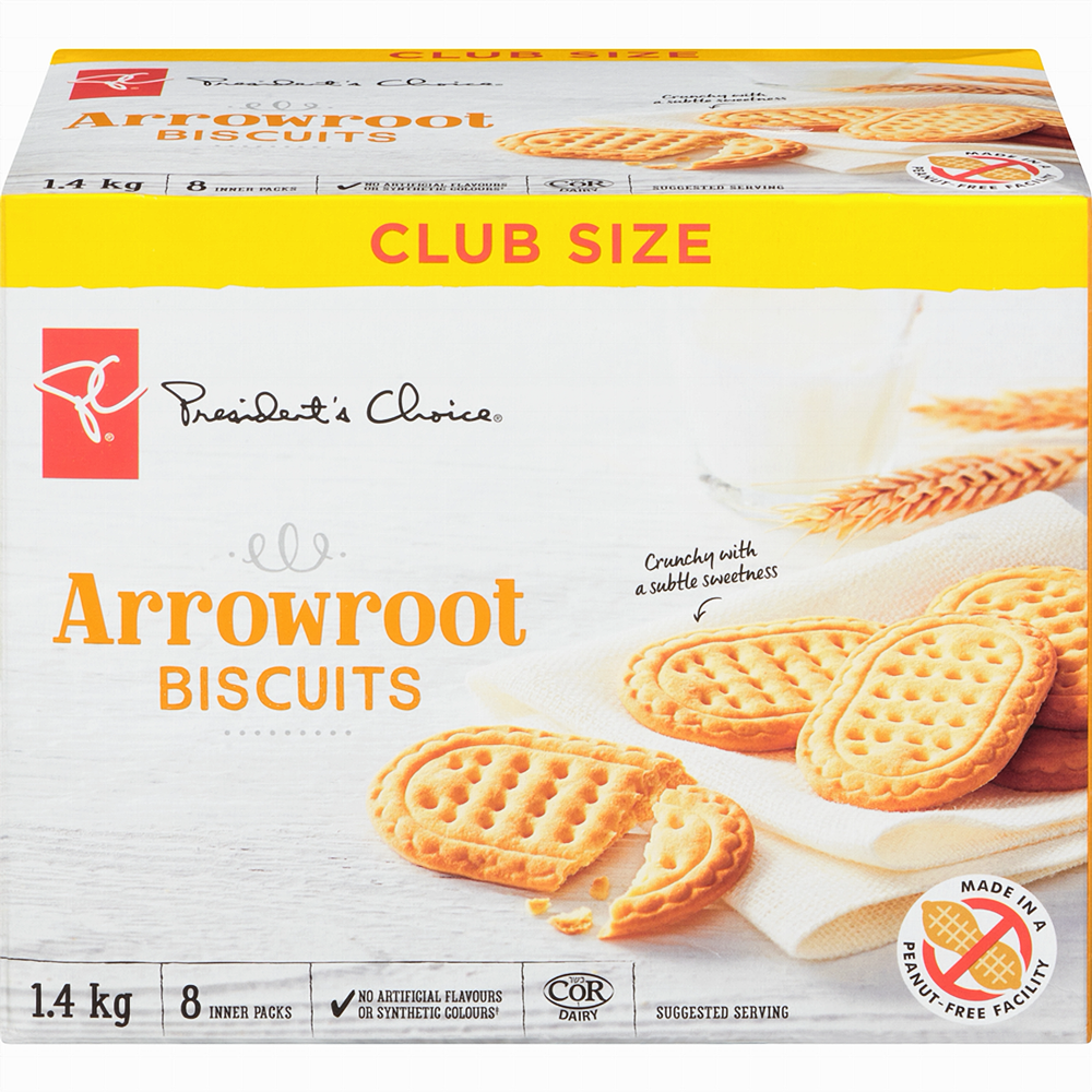 PC Arrowroot Cookies, Club Pack, 1.40 kg/3.1 lb Box, {Imported from Canada}