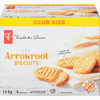 PC Arrowroot Cookies, Club Pack, 1.40 kg/3.1 lb Box, {Imported from Canada}