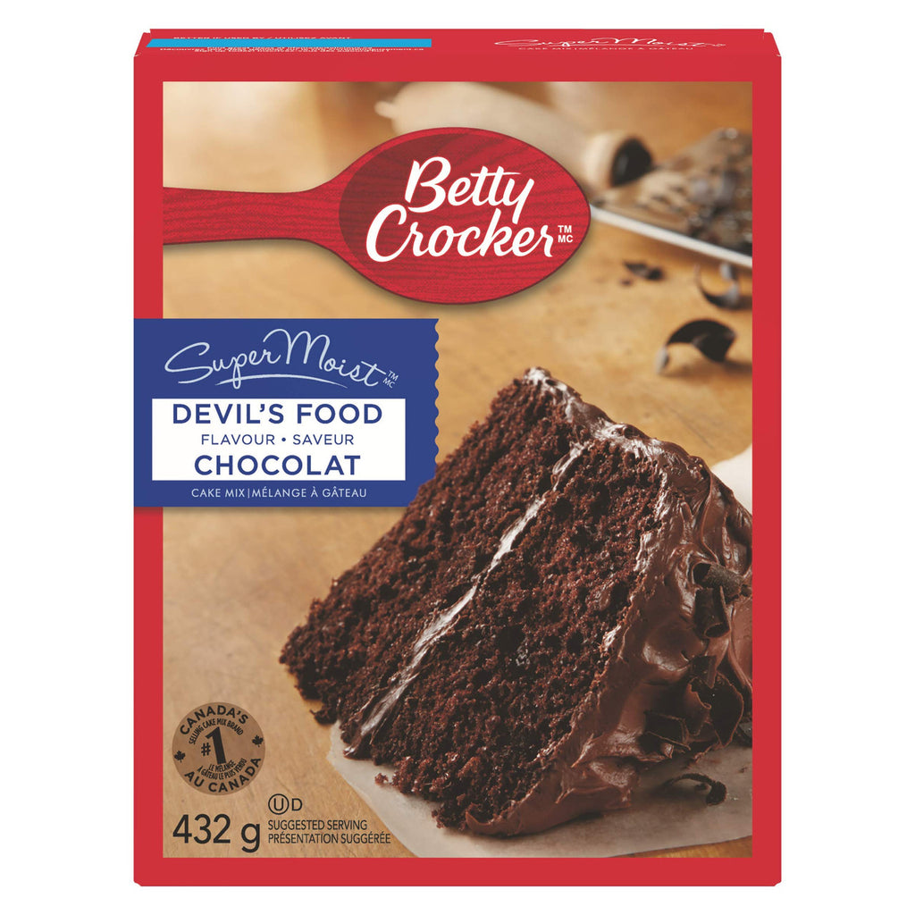 Betty Crocker Devil's Food Super Moist Cake Mix, 432g/15oz., {Imported from Canada}