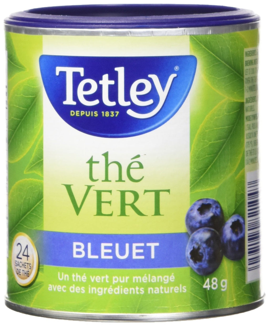 Tetley Tea Blueberry Green Tea, 24ct, 48g/1.7oz. (Imported from Canada)