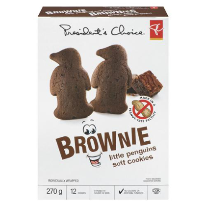 President's Choice Little Penguins Brownie Cookies, 270g/9.5oz., {Imported from Canada}