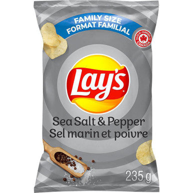 Lay's Sea Salt & Pepper Potato Chips, 235g/8.3 oz., {Imported from Canada}