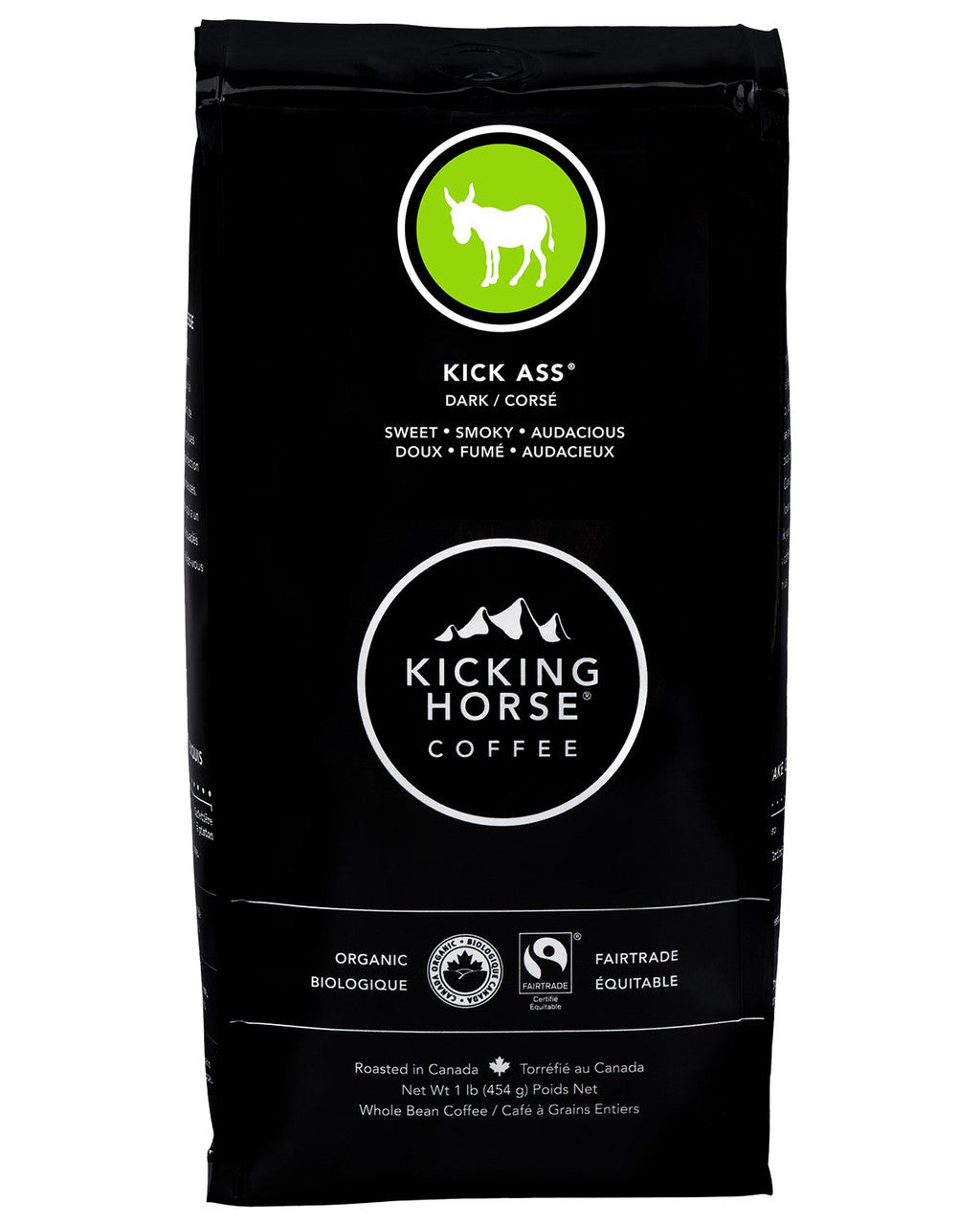 Kicking Horse Coffee, Kick Ass, Whole Bean Coffee, 454g/1 lb {Imported from Canada}