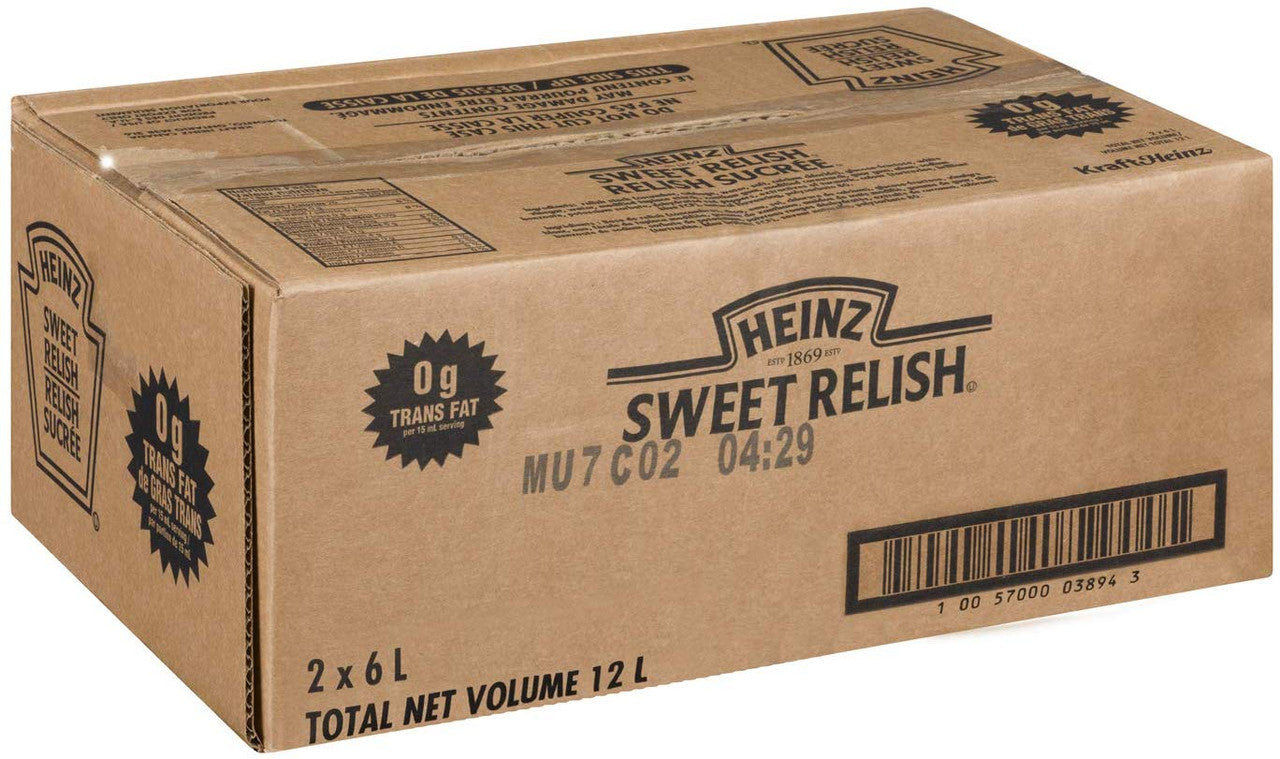 Heinz Sweet Relish, 6L/12.7lbs., Cryovac Bag, 2 Count {Imported from Canada}