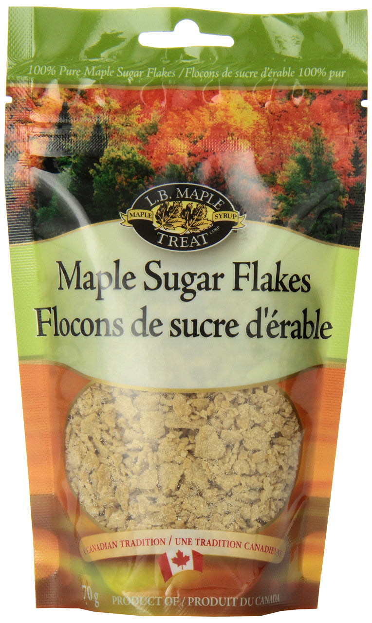 L B Maple Treat Maple Sugar Flakes  70gm/2.46oz {Imported from Canada}