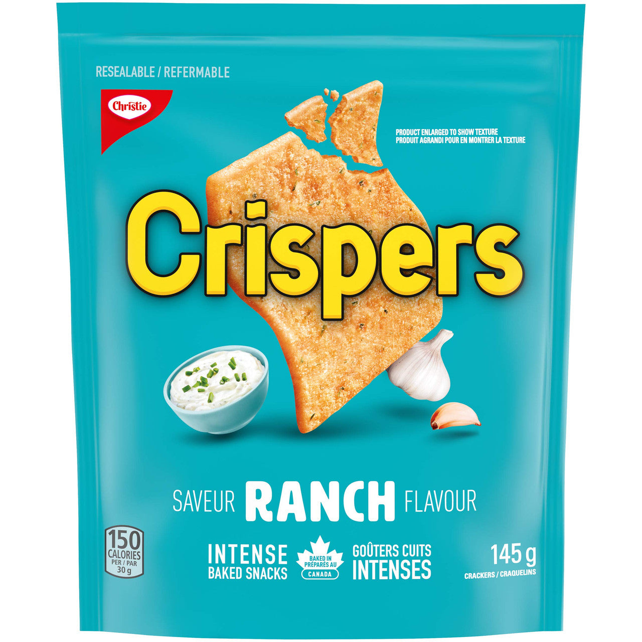 Christie Crispers, Ranch Crackers, 145g/5.1 Ounce, (12 Pack), {Imported from Canada}