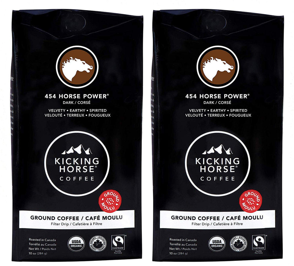 Kicking Horse Ground Coffee 454 Horse Power Dark Roast (2 pack) 284g/10 oz. {Imported from Canada}