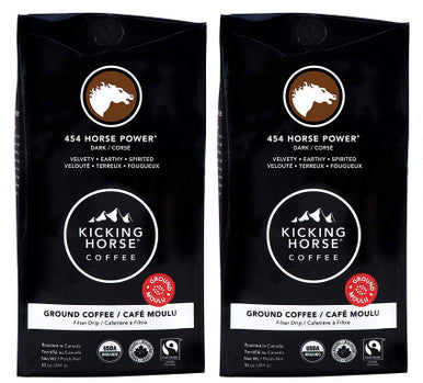 Kicking Horse Ground Coffee 454 Horse Power Dark Roast (2 pack) 284g/10 oz. {Imported from Canada}