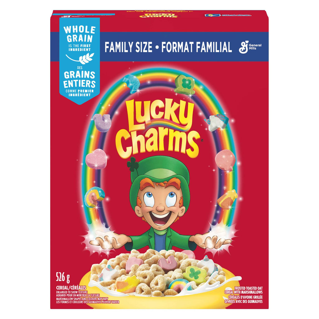 LUCKY CHARMS Cereal Family Size, 526g/18.6 oz., {Imported from Canada}