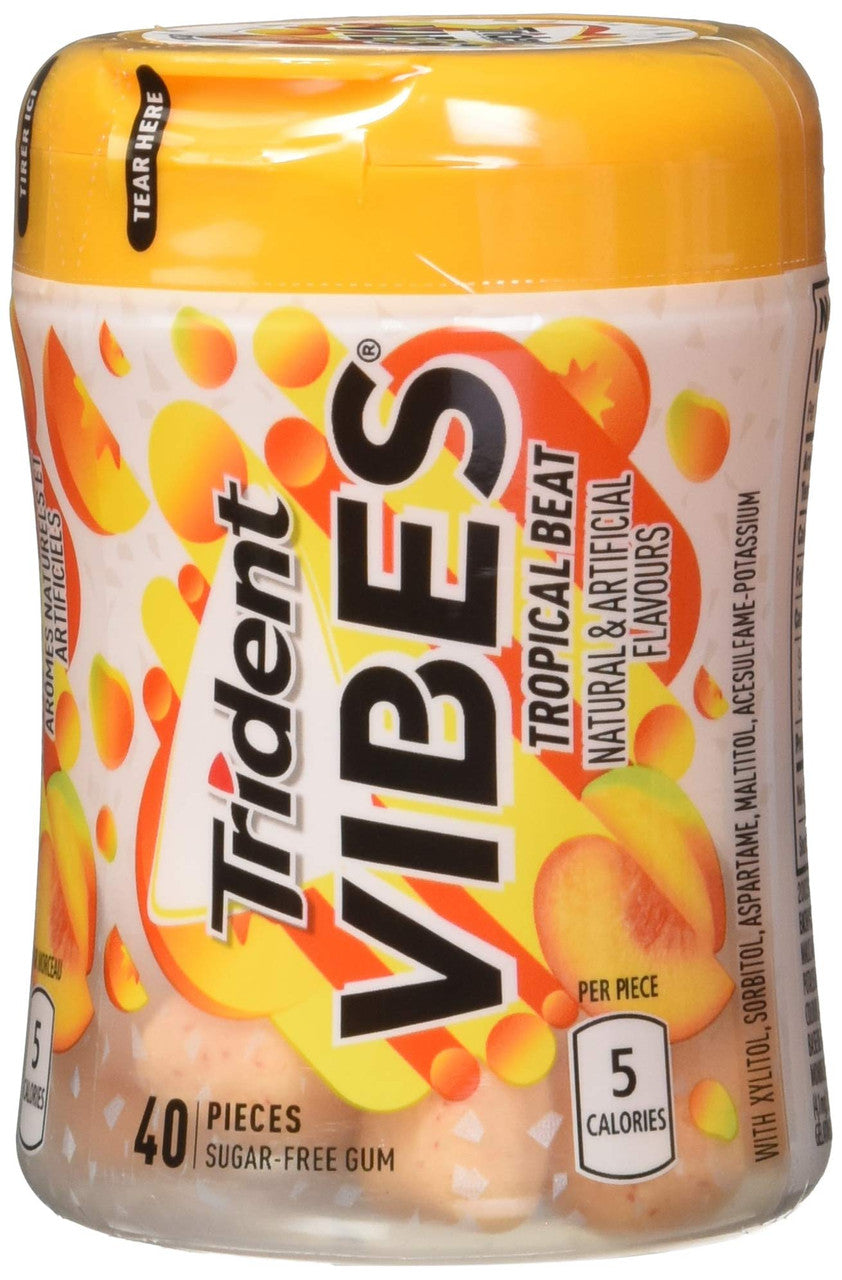 Trident Vibes Tropical Beat, 40-Piece Bottle, 6 Count, {Imported from Canada}