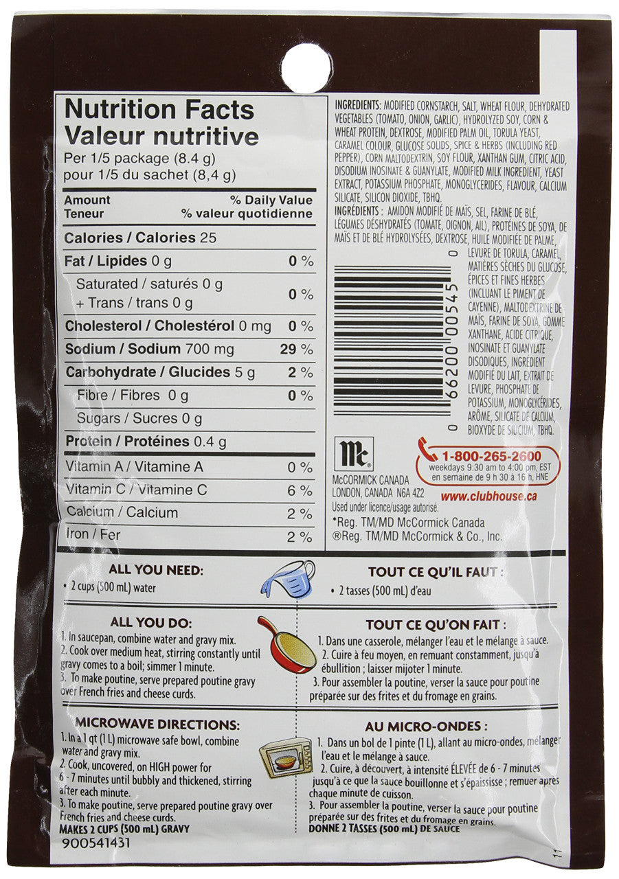 Club House Poutine Gravy Mix, 42g/1.5oz {Imported from Canada}