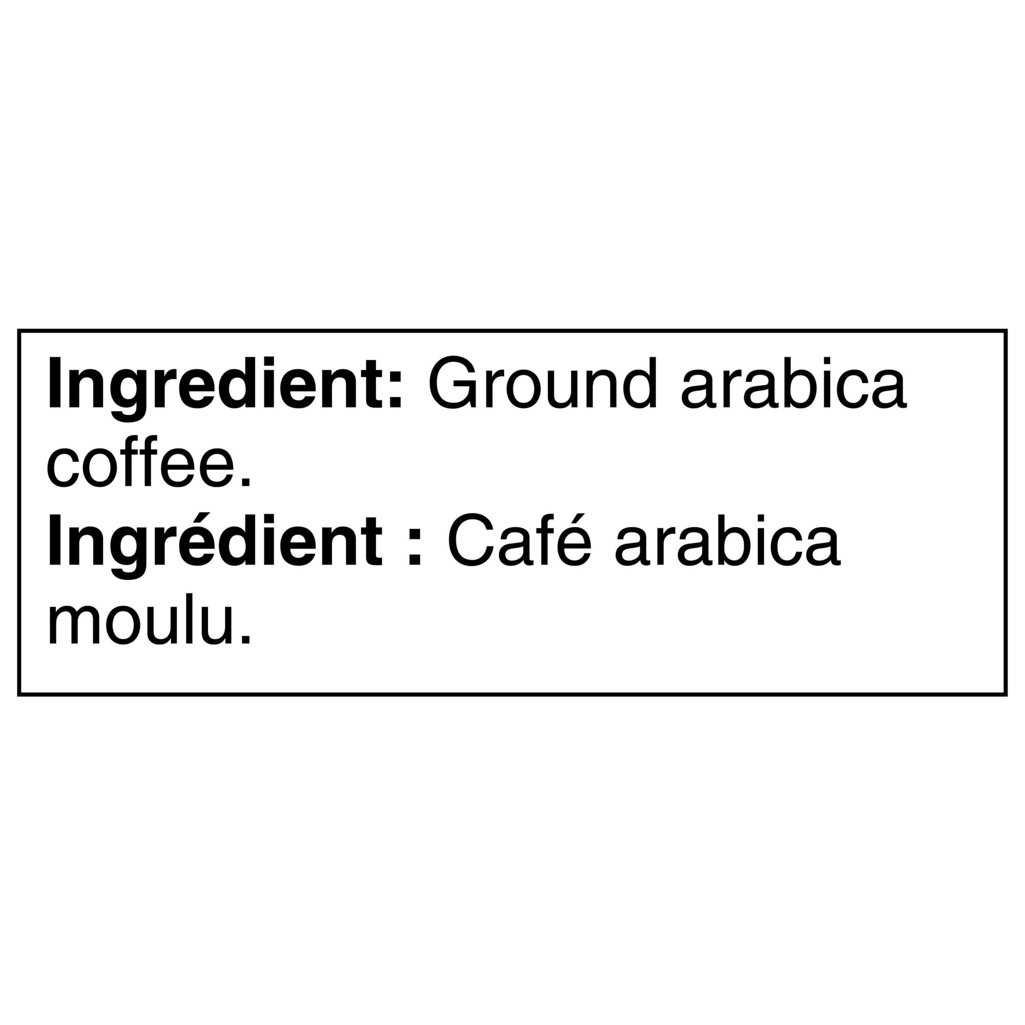 Starbucks Iced Coffee Blend Signature Black, ingredients label