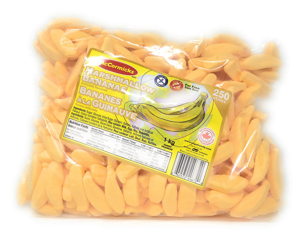 McCormicks Marshmallow Bananas,1Kg/35oz, 250ct, Gluten Free - Fat Free (Imported from Canada)