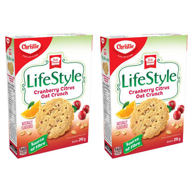 Peek Freans Lifestyle Selections Cranberry Citrus Oat Crunch Cookies, 290g/10oz, 2-Pack {Imported from Canada}