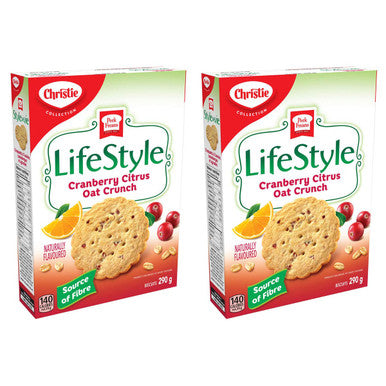 Peek Freans Lifestyle Selections Cranberry Citrus Oat Crunch Cookies, 290g/10oz, 2-Pack {Imported from Canada}