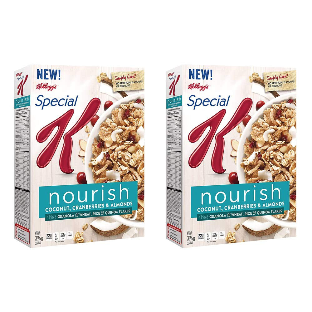 Kellogg's Special K Nourish Coconut, Cranberries and Almonds, Cereal 2pk, 396g/14oz, {Imported from Canada}