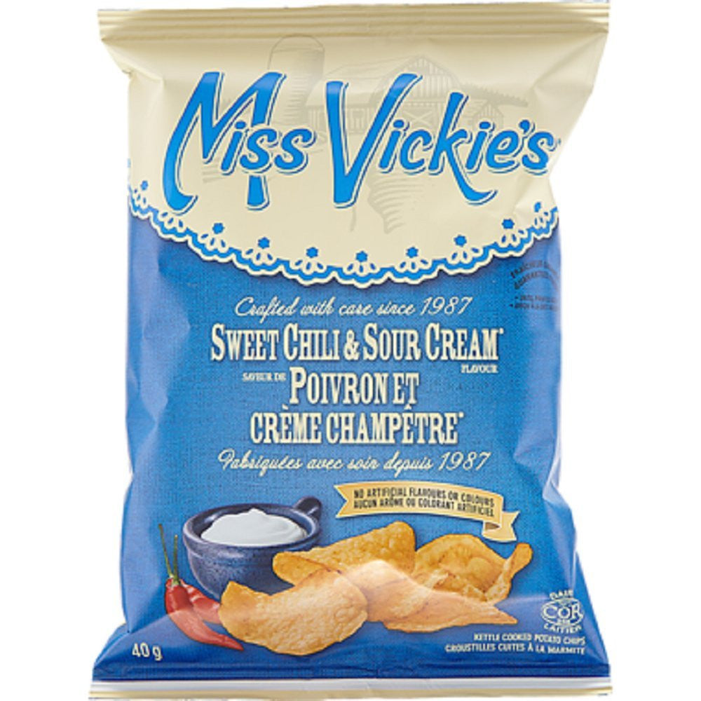 Miss Vickie's Kettle Cooked Potato Chips, Sweet Chili & Sour Cream, Vending Size Chips (40x40g)