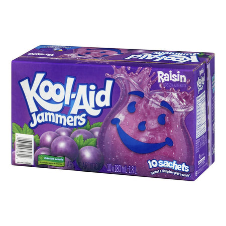 KOOL-AID Jammers Grape Juice, 10ct, 180ml, {Imported from Canada}