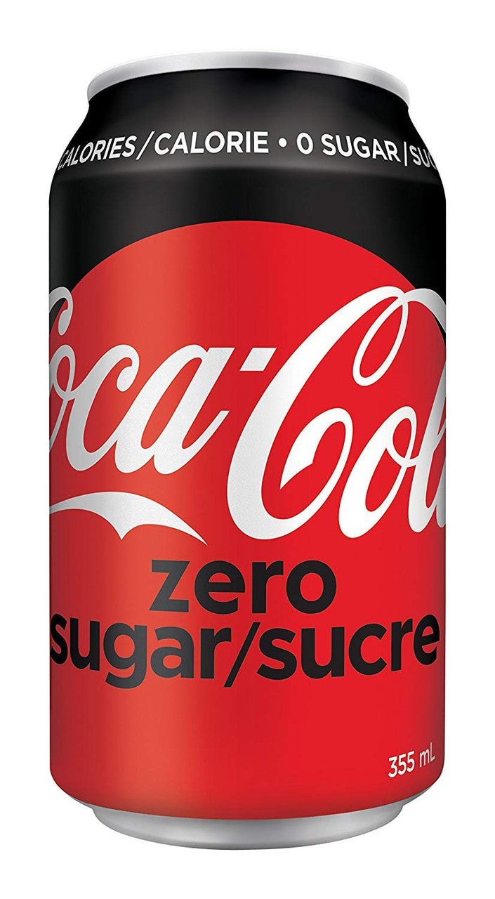 Coca-Cola Zero Sugar, 355mL/12 fl. oz. cans, 12ct, {Imported from Canada}