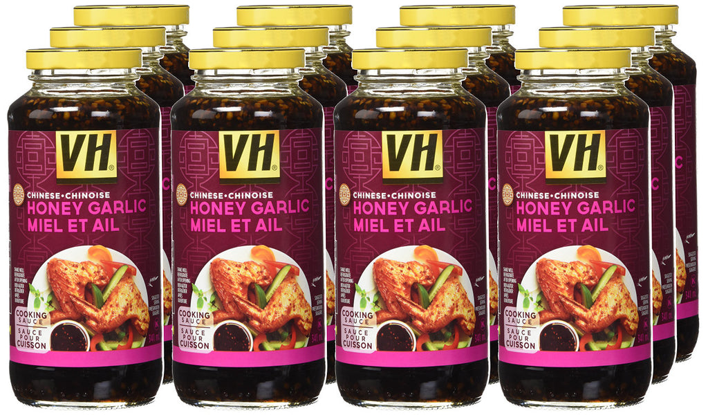 VH Honey Garlic Cooking Sauce (12 Pack), 341ml/11.5oz/Jars, (Imported from Canada)