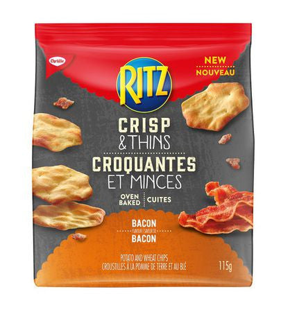 Christie Ritz Crisp & Thins Bacon, Potato & Wheat Oven Baked Chips 115g/4oz (Imported from Canada)