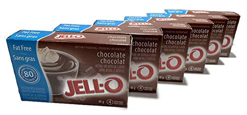 Jello Sugar Free & Fat Free Instant Chocolate Pudding 6 x 40g/1.4 oz., Packages {Imported from Canada}
