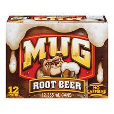 MUG Root Beer, 355mL/12 fl. oz., Cans, 12 Pack, {Imported from Canada}