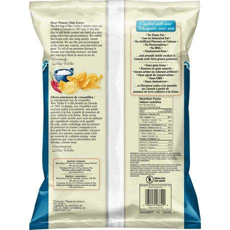Miss Vickie's Kettle Cooked Sweet Chili & Sour Cream Potato Chips, 220g/ 7.8oz {Imported from Canada}
