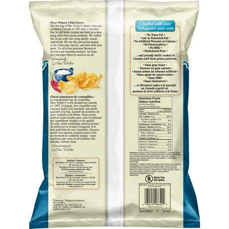 Miss Vickie's Kettle Cooked Sweet Chili & Sour Cream Potato Chips, 220g/ 7.8oz {Imported from Canada}
