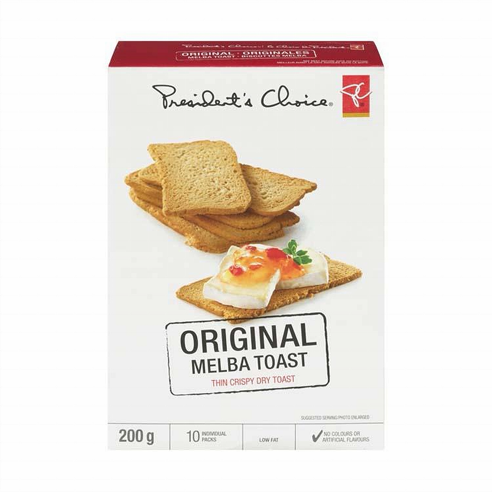 President's Choice Original Melba Toast Crackers, 200g/7 oz., BOX {Imported from Canada}