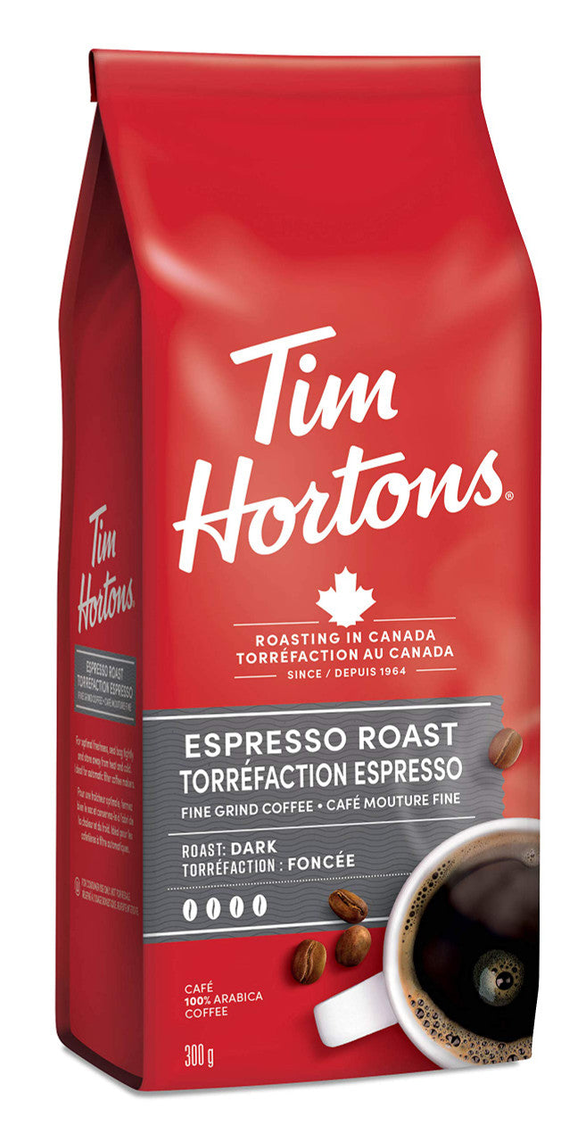Tim Hortons Espresso, Fine Grind Coffee, 300g/10.6oz, {Imported from C
