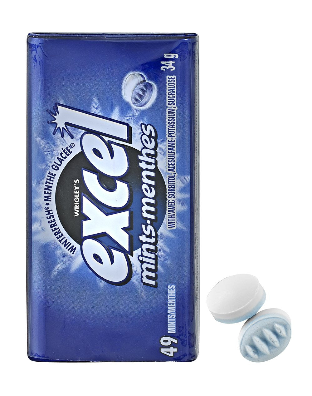 Excel Sugar-Free Chewing Gum, 34gm Tin, 8 Count (Winterfresh) {Imported from Canada}